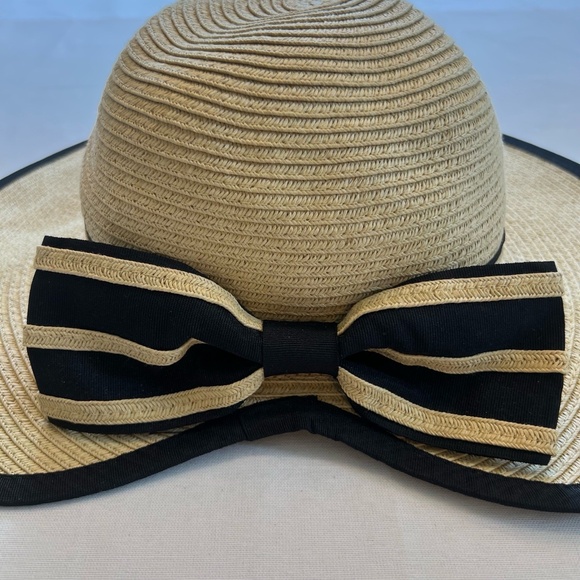 FILIPPO‎ CATARZI Made in Italy Wide Brim Decorative Bow Natural Straw Sun Hat - Picture 3 of 9